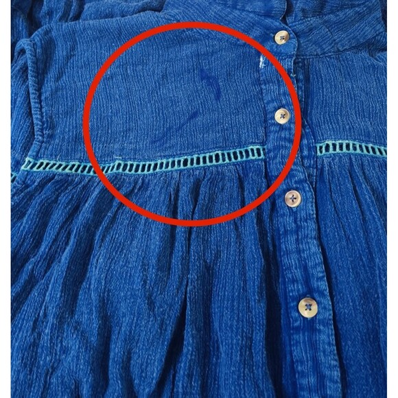 Free People Pretty Cozy Maxi Dress Buttondown Tiered Lace Embroidered S 283828 - Picture 10 of 10